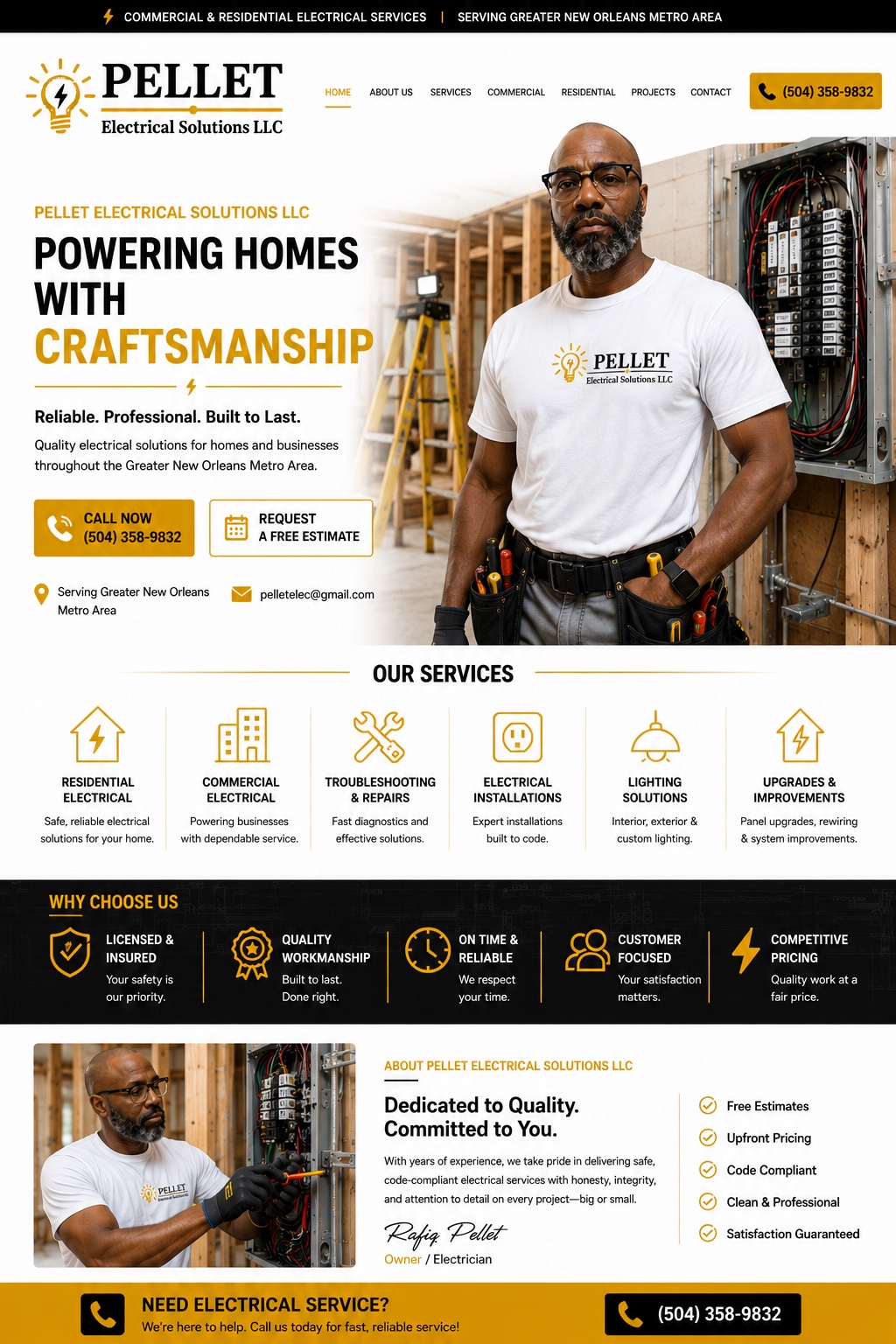 Pellet Electrical Solutions LLC website